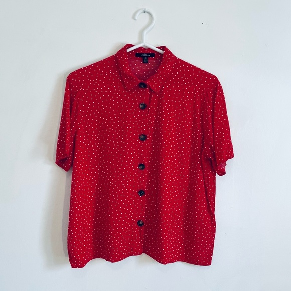 Mavi red and white polka dot top - Picture 1 of 8